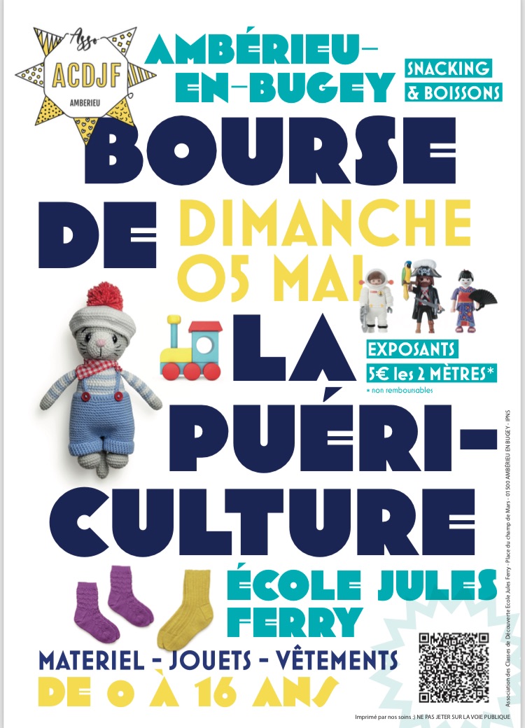 Bourse à la puériculture le dimanche 5 mai